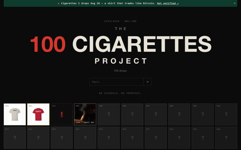 The 100 Cigarettes Project — screenshot