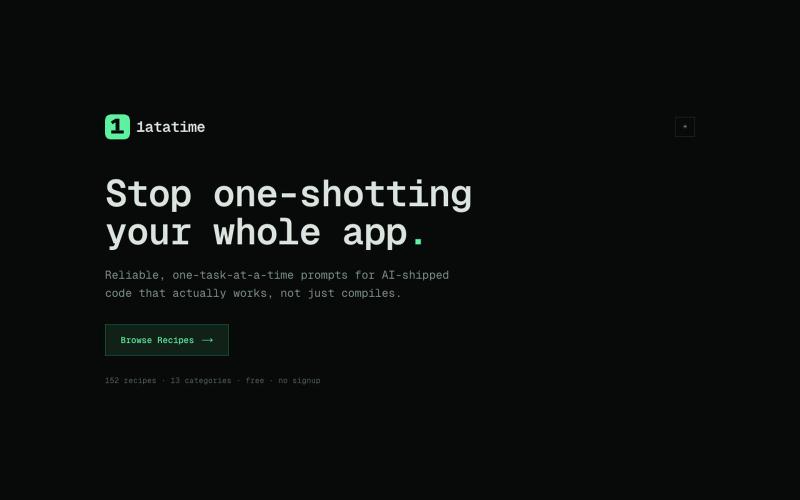 1atatime — Better Prompts, One at a Time — screenshot
