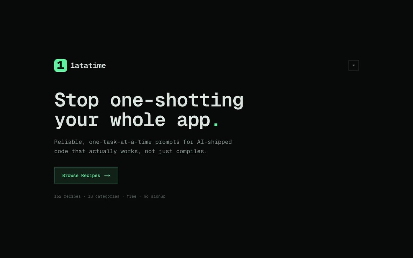 1atatime — Better Prompts, One at a Time — screenshot