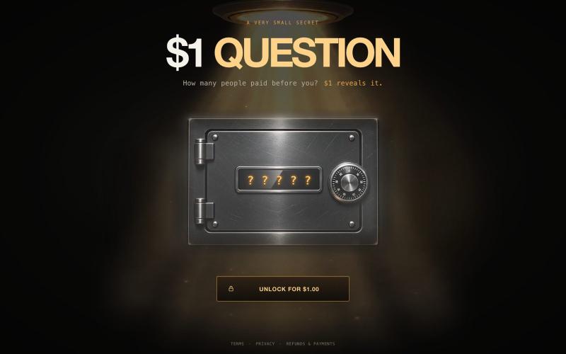 $1 Question — Unlock the number — screenshot