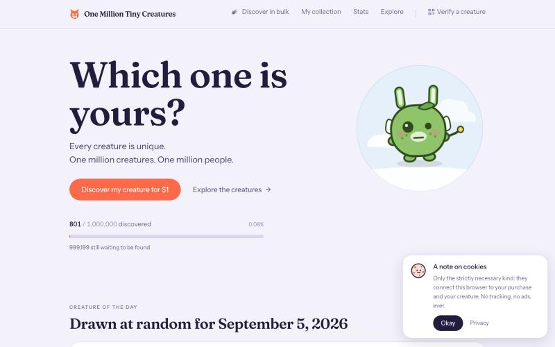 One Million Tiny Creatures: Which One Is Yours? — screenshot