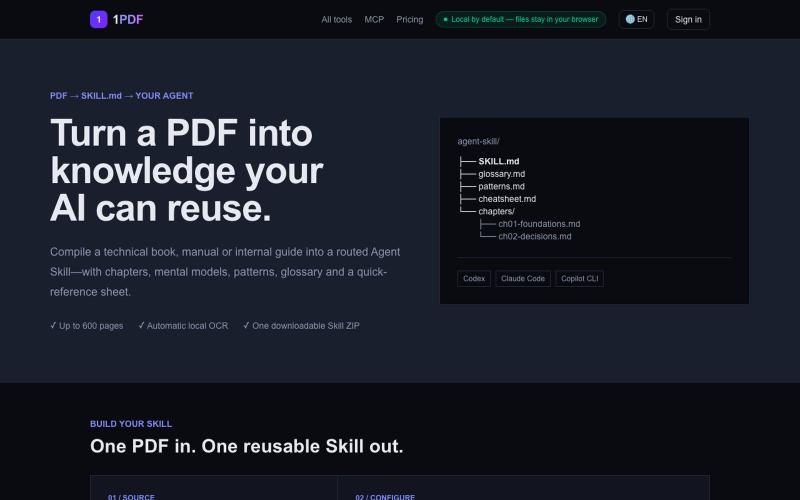 PDF to Agent Skill — Turn Documents into Reusable AI Knowledge — screenshot