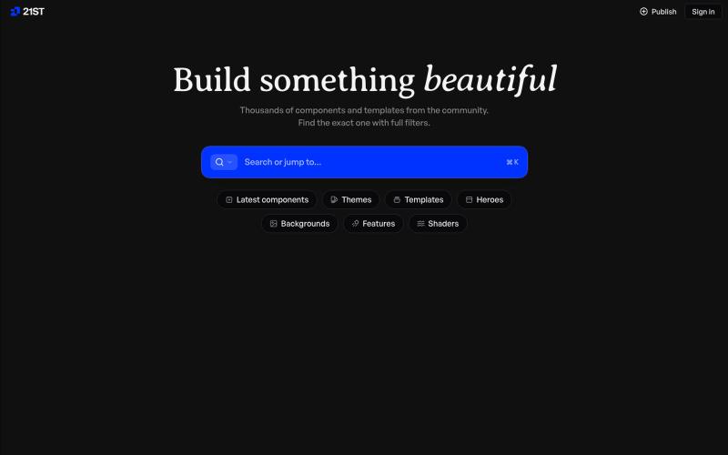 21st.dev - Crafted React components and templates, not AI slop | 21st — screenshot
