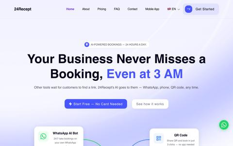 24Recept | Free AI Appointment Booking Software with WhatsApp & Voice Bot — screenshot