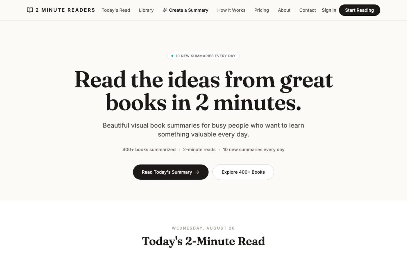 2 Minute Readers — screenshot