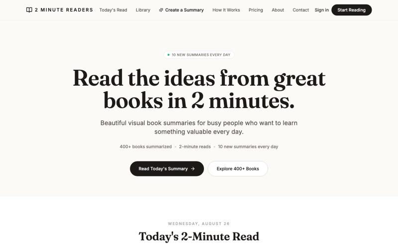 2 Minute Readers — screenshot