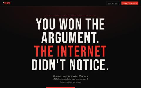 2Sense — Where Arguments Are Currency — screenshot