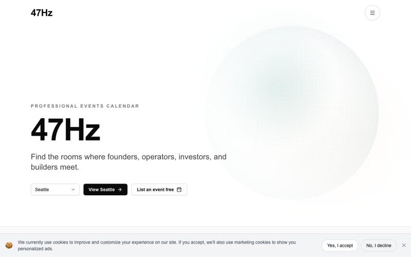 47Hz - Startup, Tech, and Networking Events Near You — screenshot
