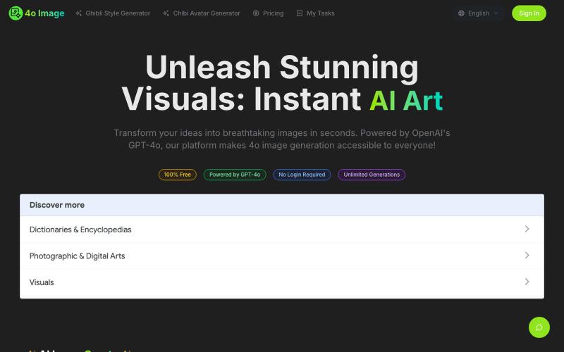 4o Image - Stunning 4o Image Generation | Easy AI Art Creator — screenshot