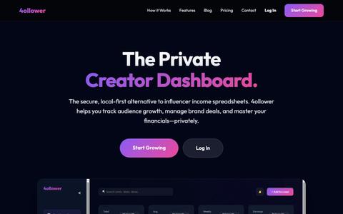 4ollower | Private Creator Dashboard & Brand Deal Tracker — screenshot