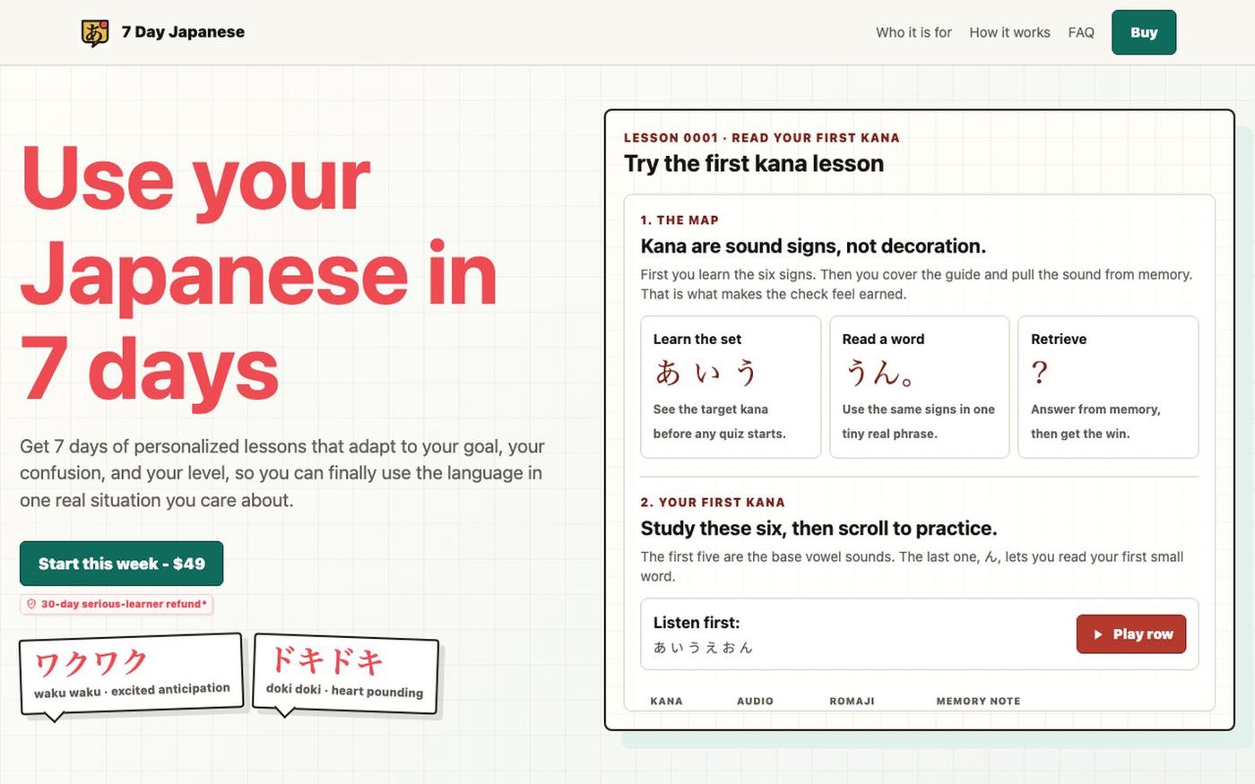 Use Your Japanese in 7 Days | 7 Day Japanese — screenshot