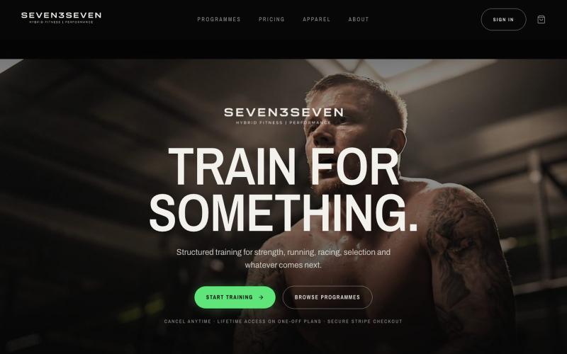SEVEN3SEVEN — Train for something. — screenshot