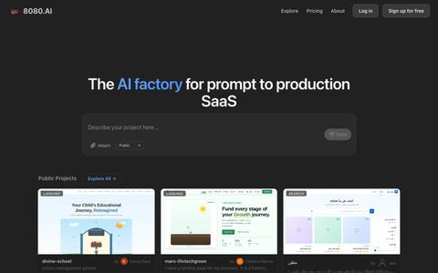 8080.AI — Build with Scalable AI Agents — screenshot