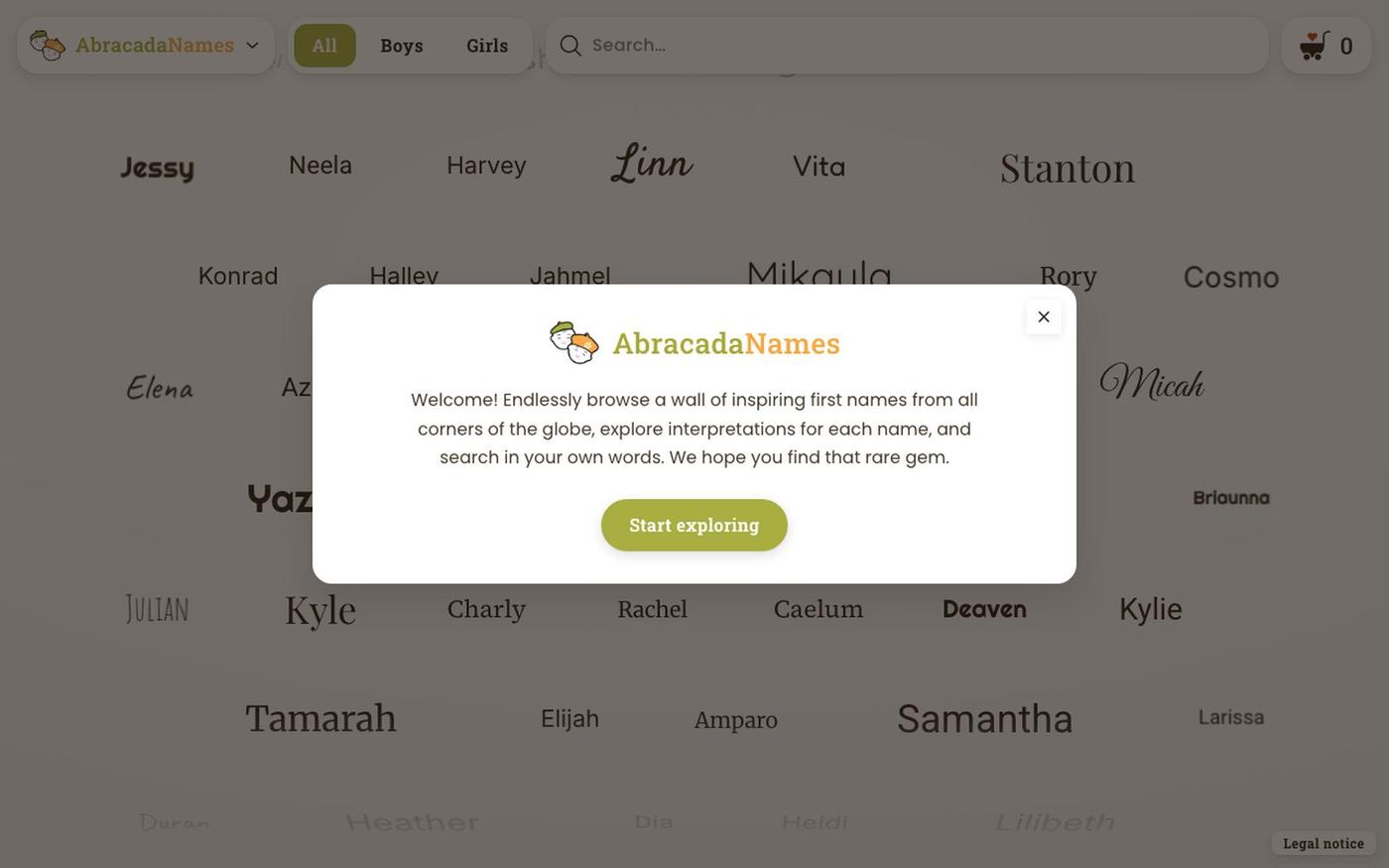 AbracadaNames — screenshot