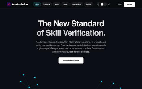 Academission — Skill Verification & Certification Platform — screenshot