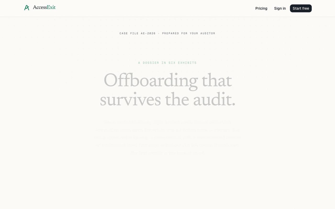 AccessExit — SaaS offboarding & access reviews for small teams — screenshot