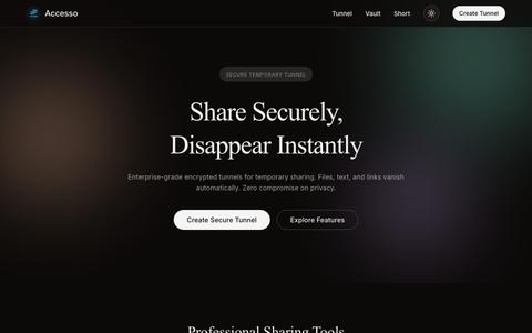 Accesso — Free Encrypted Temporary File & Text Sharing — screenshot