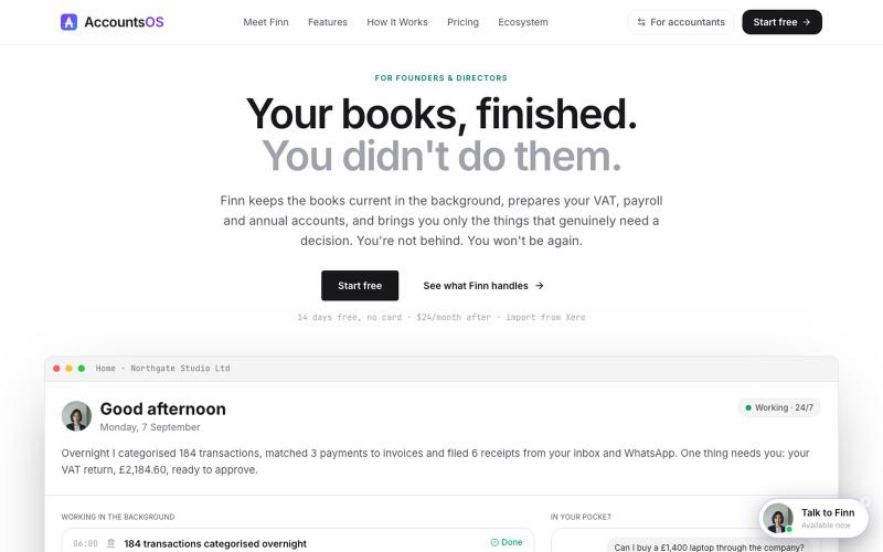 Accounting and bookkeeping software for small business — screenshot