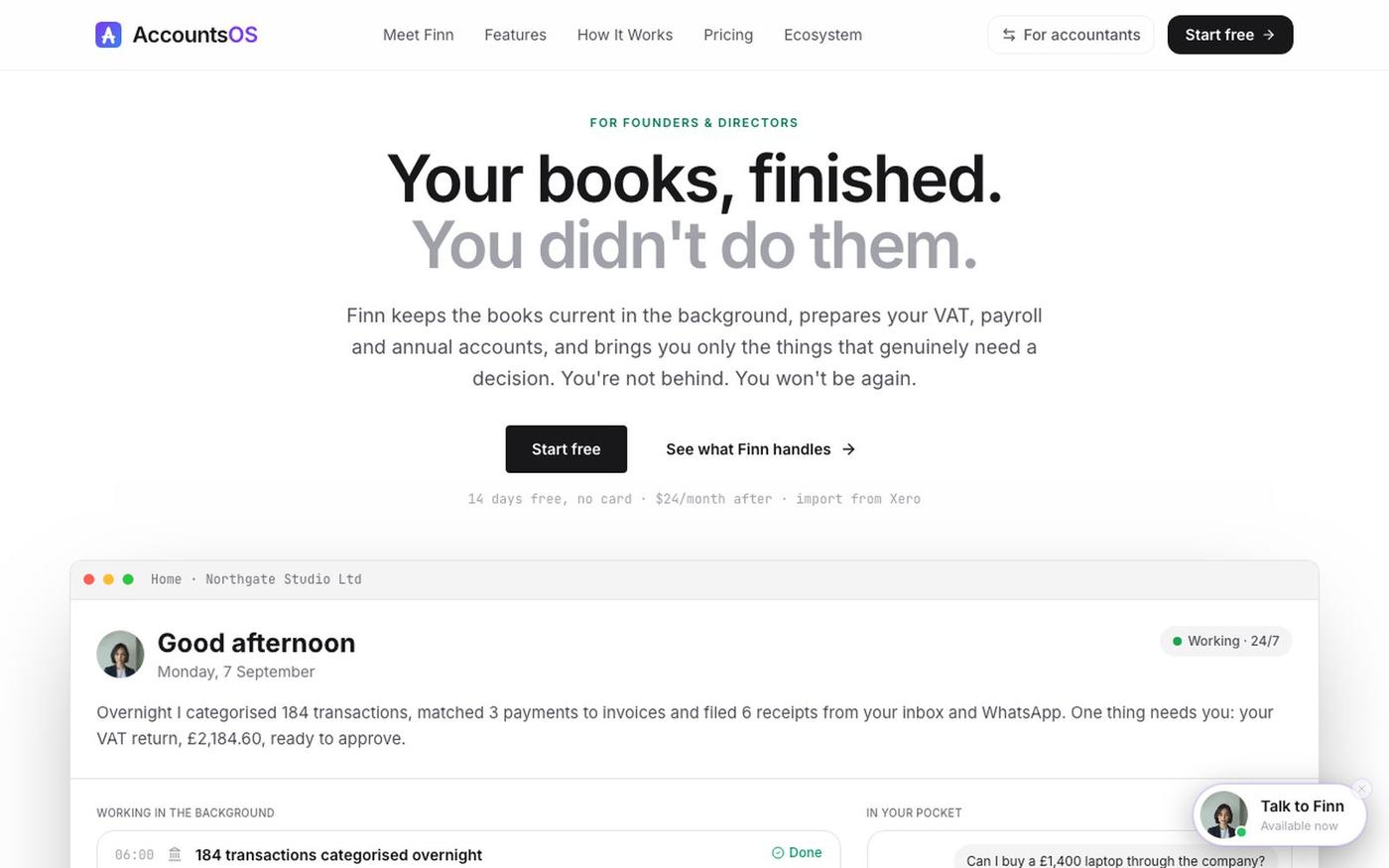 Accounting and bookkeeping software for small business — screenshot