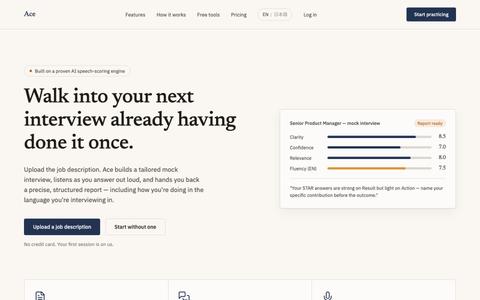 Practice your next interview, out loud — screenshot