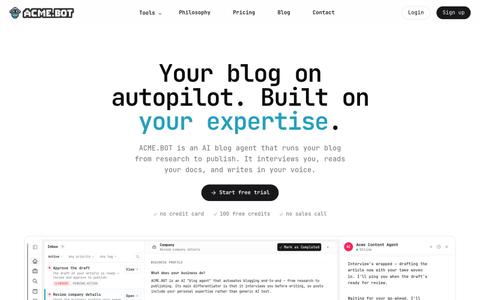 AI Blog Agent That Interviews You | ACME.BOT — screenshot