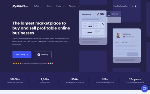 Buy & Sell Profitable Online Businesses | Acquire.com — screenshot