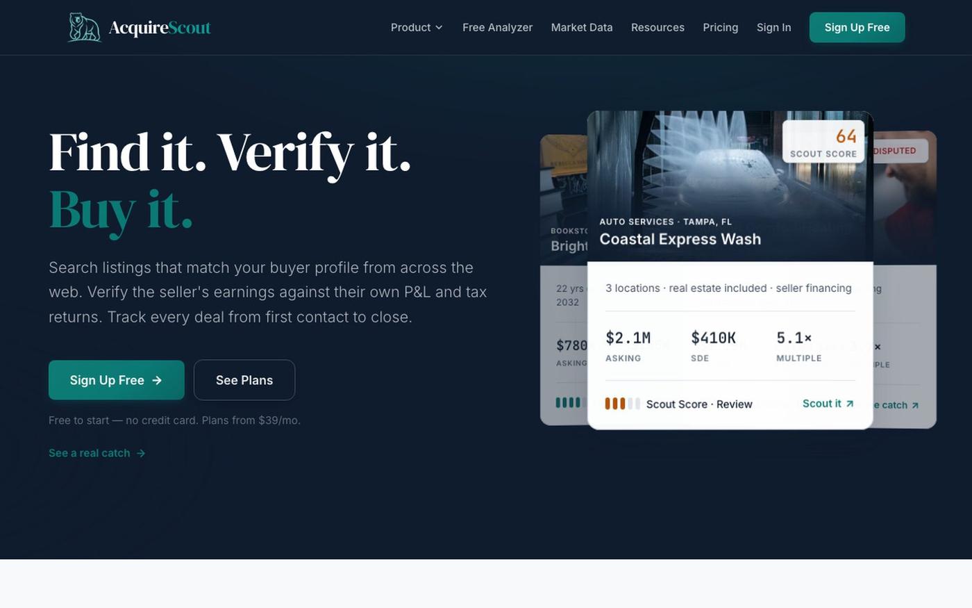 Acquire Scout — Your Business Acquisition Dashboard — screenshot