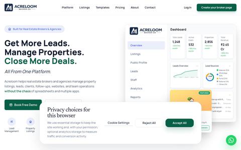 Acreloom | Broker OS for Real Estate — screenshot