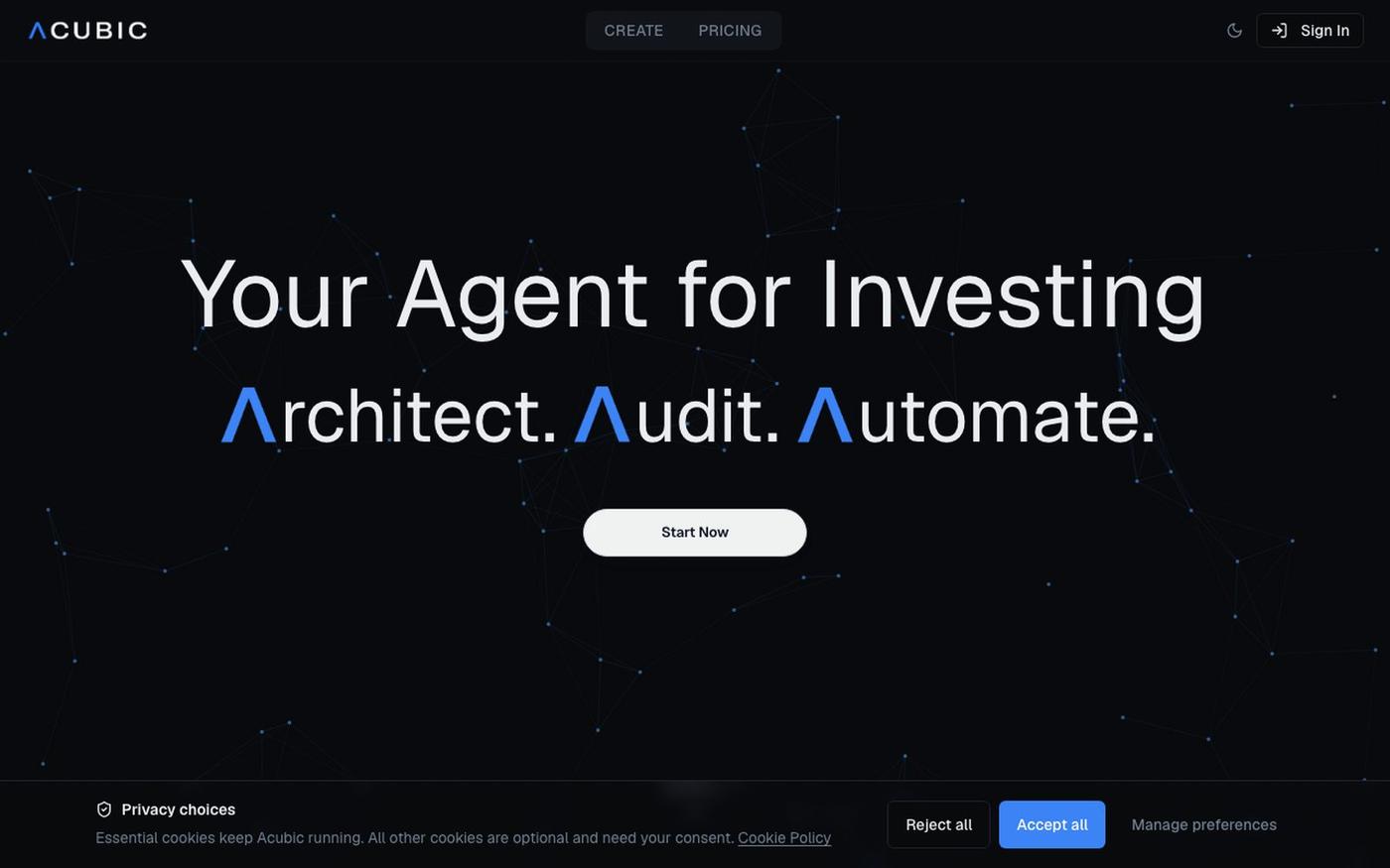 Quant AI Agent for Investing | Acubic — screenshot