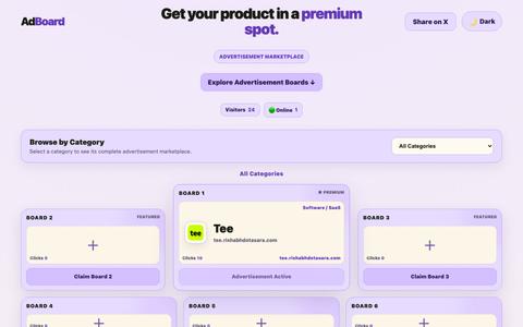 AdBoard — Free Launch Advertisement Marketplace — screenshot