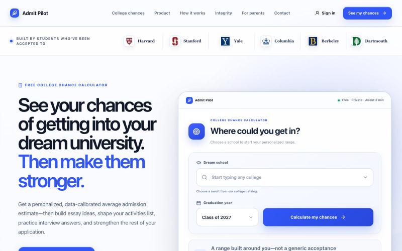 Admit Pilot - Your Admissions Copilot — screenshot