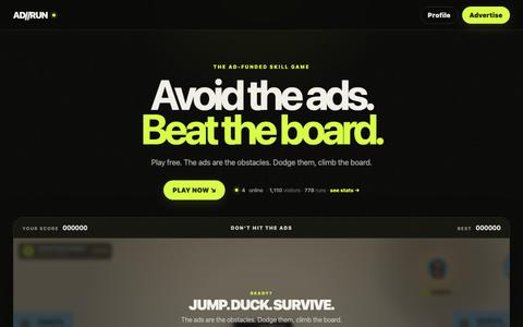 AD//RUN — Avoid the ads. Beat the board. — screenshot