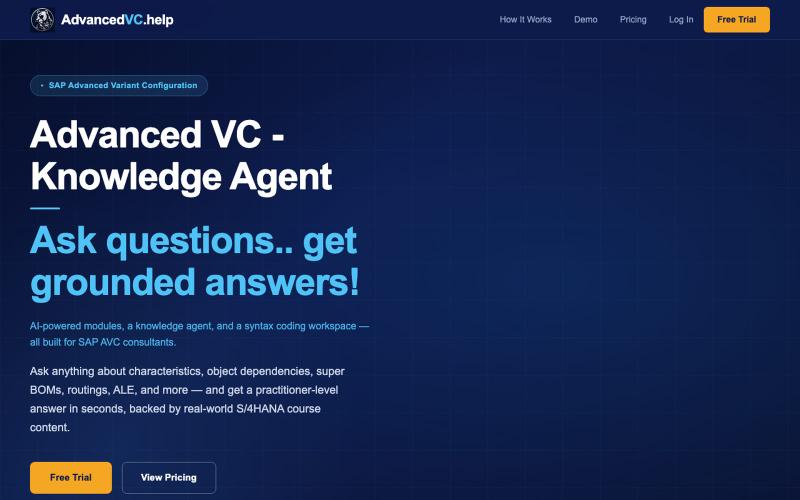 AdvancedVC Help — AI for SAP Consultants — screenshot