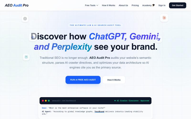 AEO Audit Pro | Answer Engine Optimization Auditing — screenshot