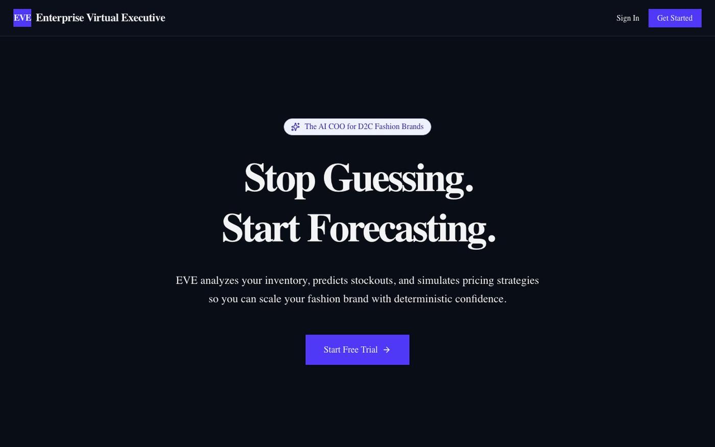 EVE - Enterprise Virtual Executive — screenshot
