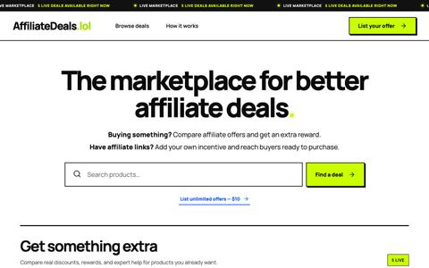 AffiliateDeals.lol — Compare affiliate offers — screenshot