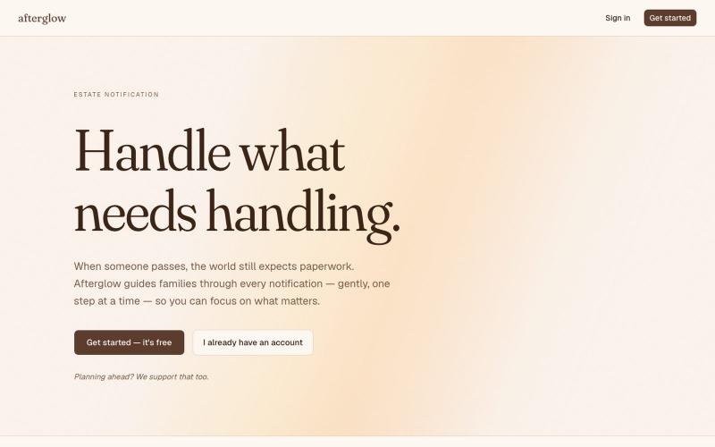 Afterglow — Handle what needs handling — screenshot