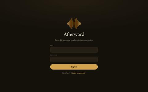 Afterword — screenshot