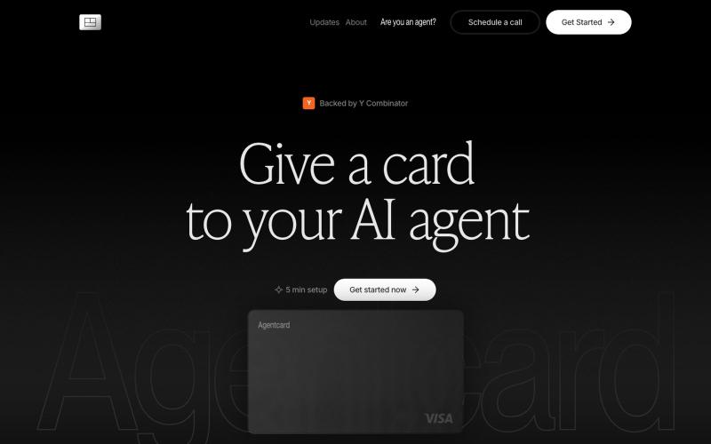 Agentcard | Virtual Visa Cards for AI Agents — screenshot