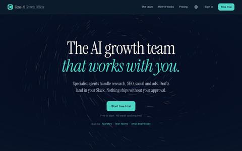Ceres — The AI Growth Team That Works With You — screenshot