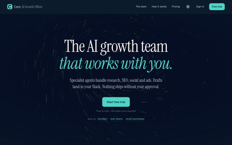 Ceres — The AI Growth Team That Works With You — screenshot