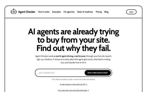 Agent Readiness Audits & Assessments - Agent Checker — screenshot