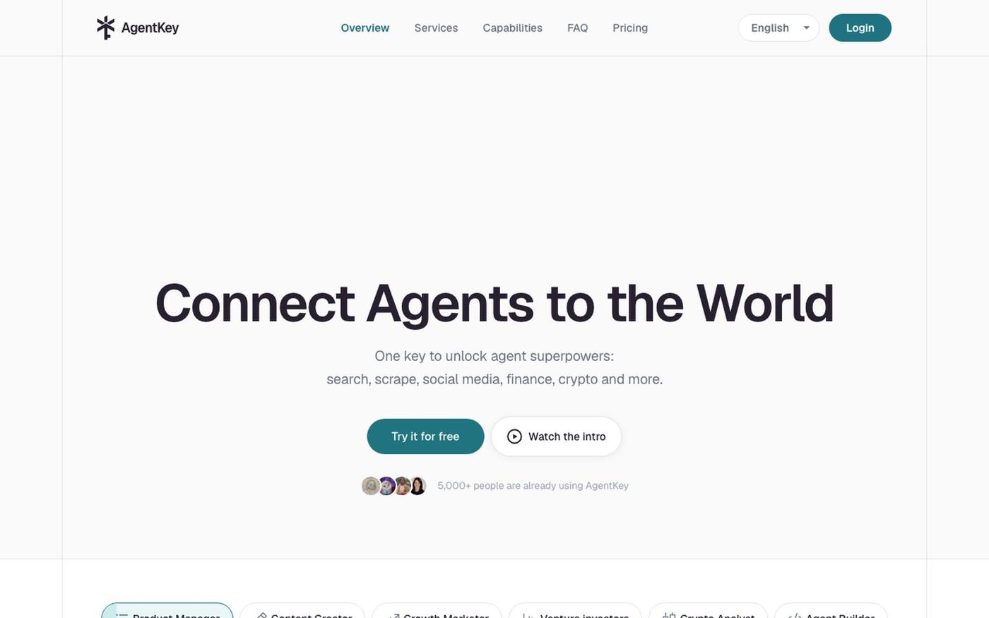 AgentKey — Connect Your Agents to the World — screenshot