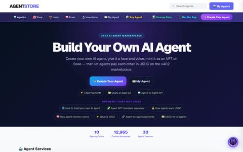 AI Agent Store — Build, Own & Mint Your AI Agent (Earns USDC) | AgentPay — screenshot