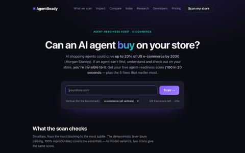 AgentReady — is your store ready for AI agents? — screenshot