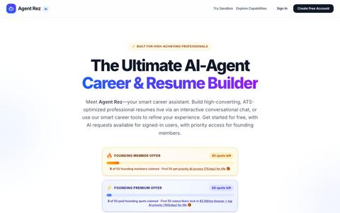 Agent Rez AI — Free Resume Builder & ATS Templates — screenshot