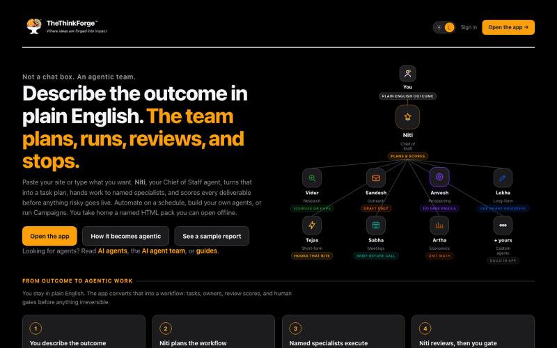 AI Agents for Founders | TheThinkForge — screenshot