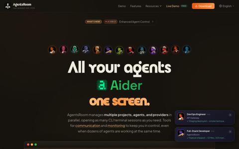 AgentsRoom: multi-project & multi-agent orchestration, a terminal & IDE reimagin — screenshot