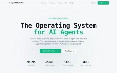 AgentStackPro — AI Agent Orchestration Platform — screenshot