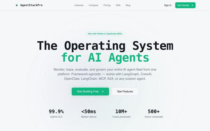 AgentStackPro — AI Agent Orchestration Platform — screenshot